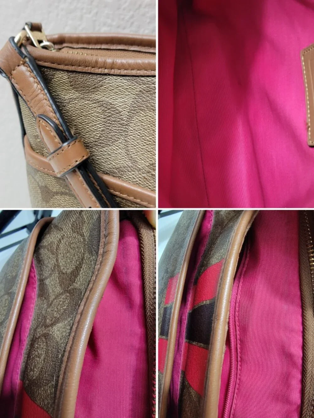 Coach File Bag Varsity Stripe Signature Coach Cross Body Handbag Pink F38402